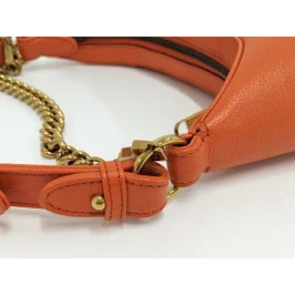 GUCCI Aphrodite Chain Shoulder Bag Leather Orange - Picture 5 of 9